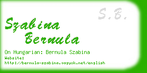 szabina bernula business card